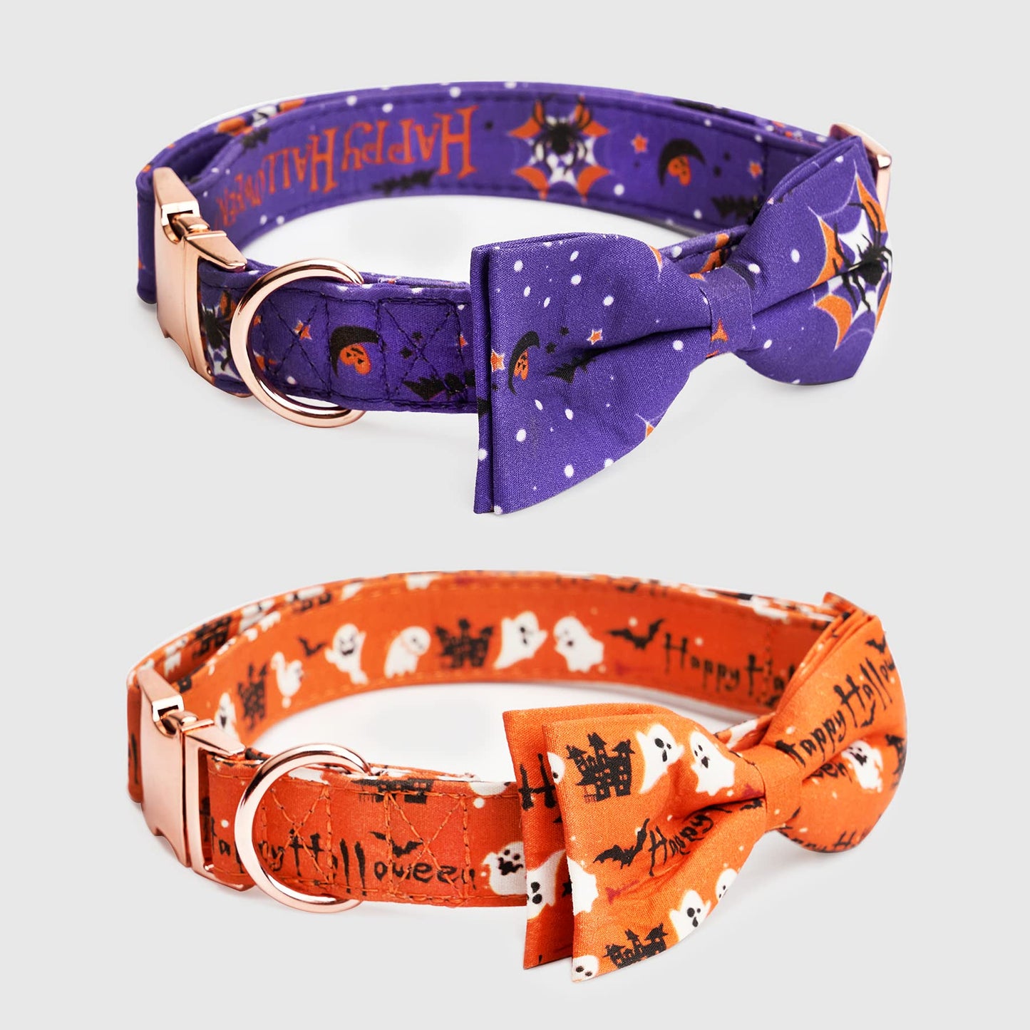 Thankspaw Adjustable Bow Tie Dog Collar Printed Cute Patterns Spring Summer Soft Pet Collars for Small Medium Large Dogs