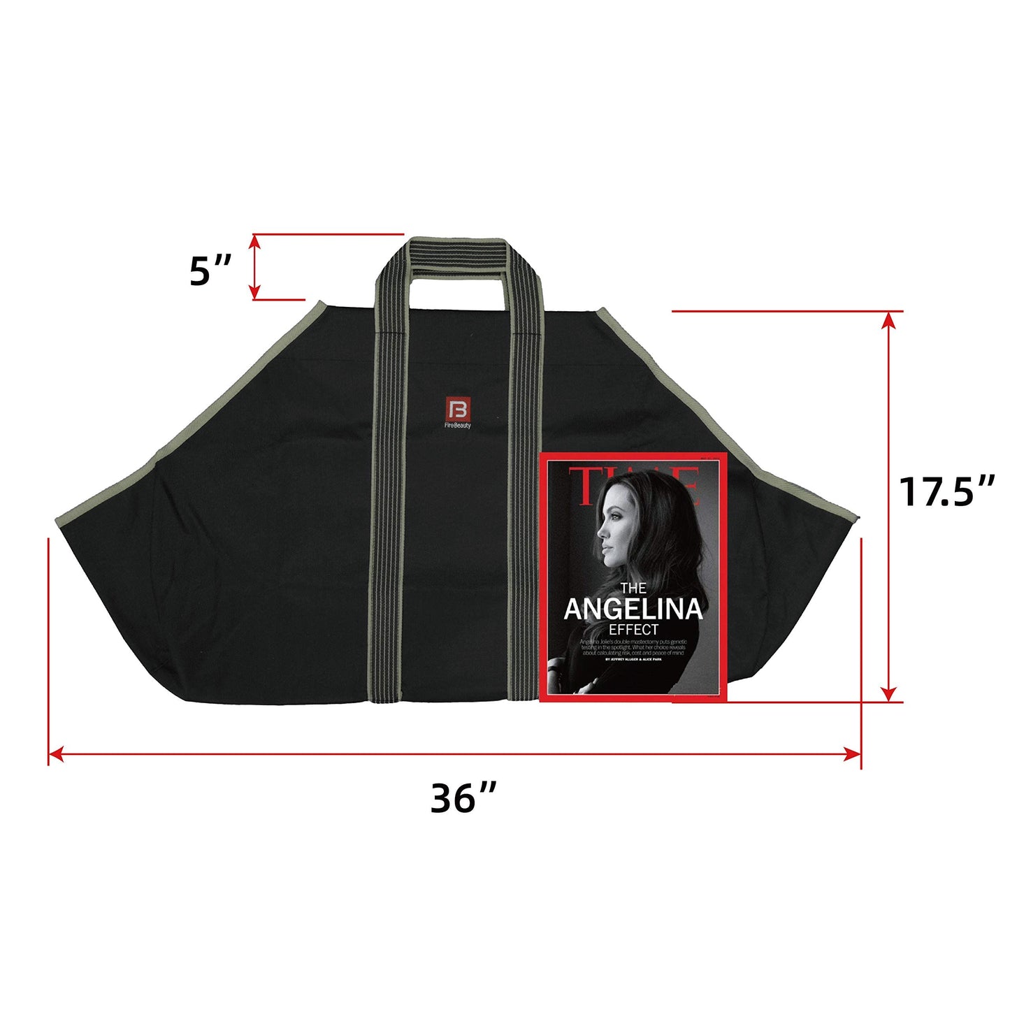 Fire Beauty Large Canvas Log Tote Bag Firewood Log Carrier