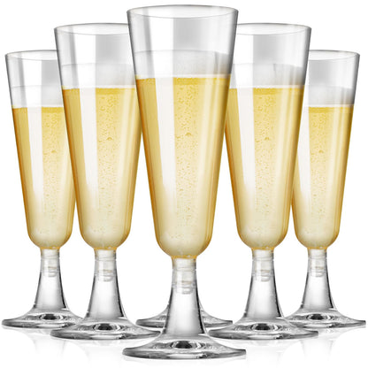 SUREHOME Pink Champagne Flutes Plastic Champagne Glasses Disposable Mimosa Glasses 40 Pack 5 Oz Acrylic Stemware Cocktail Cups Bulk for Valentines Wedding Toasting Engagement Party Supplies
