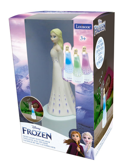 LEXIBOOK, Frozen Nightlight and Speaker for Children's Room, Colour Change, Soft Light, Battery Operated, White, NS01FZ