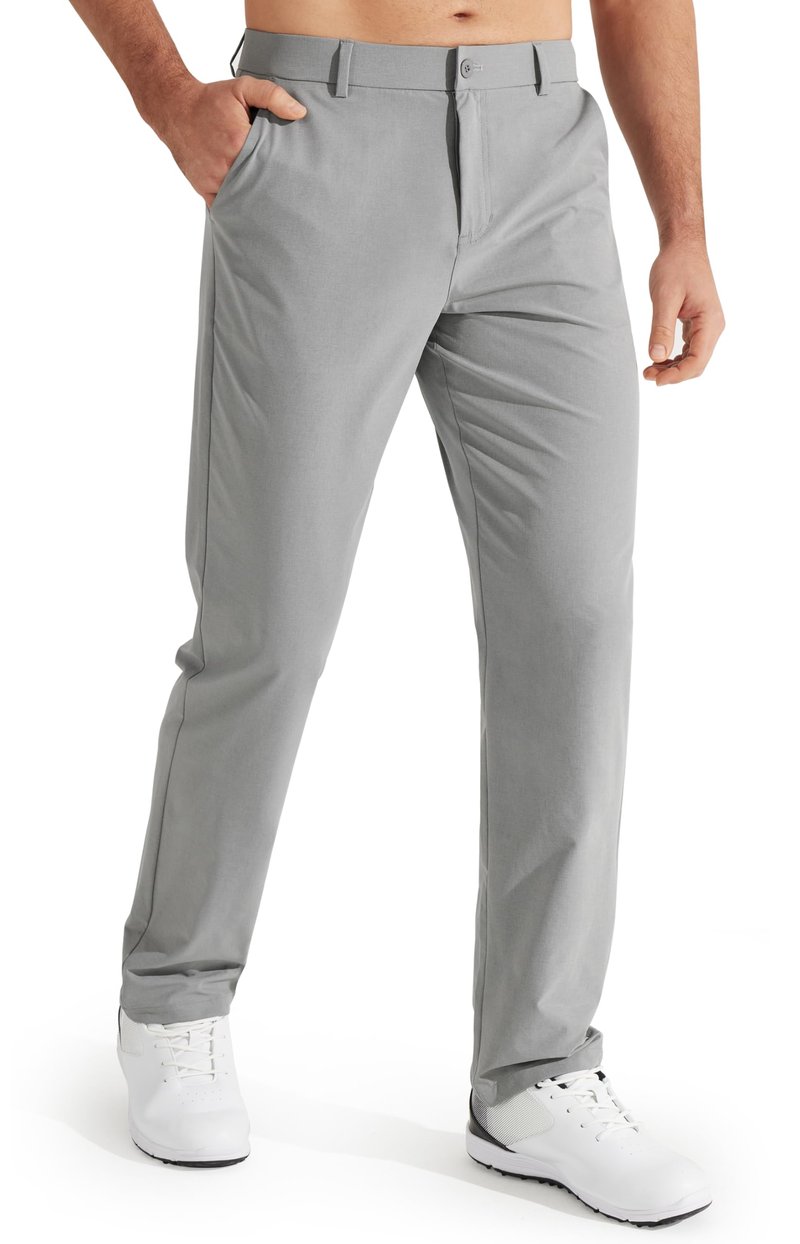Libin Men's Work Pants Comfy Golf Pants 34" Quick Dry Lightweight Dress Slacks Business Casual Clothing for Men Travel HIiking Outdoor, Light Grey, 38W x 34L