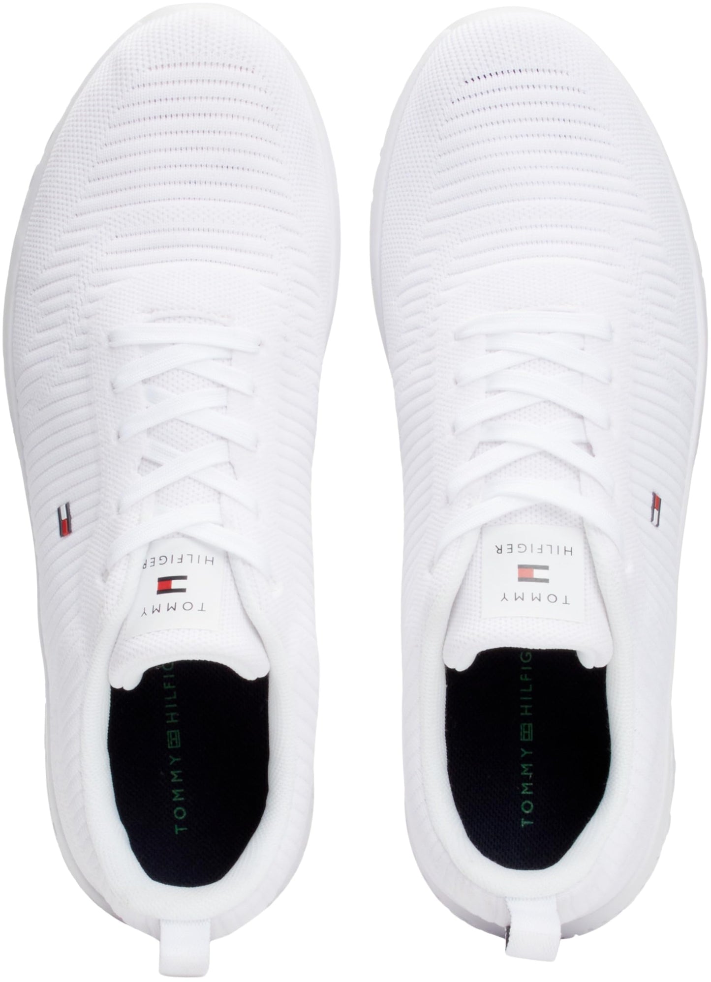 Tommy Hilfiger Men’s Corporate Knit Rib Runner Trainers, White (White), 9