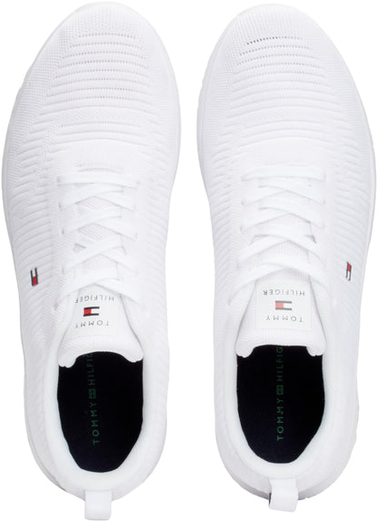 Tommy Hilfiger Men’s Corporate Knit Rib Runner Trainers, White (White), 9