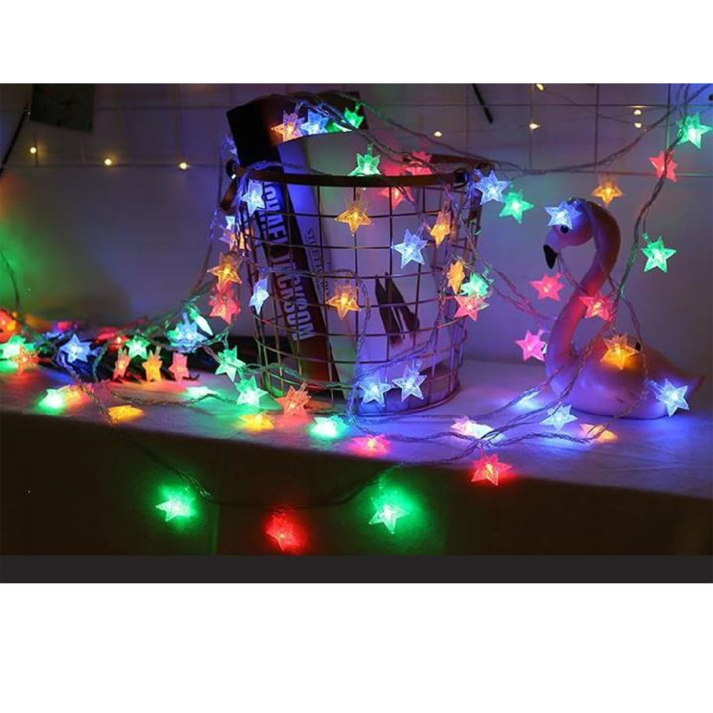 LAMPDREAM Abkshine 25Ft 50LEDs Battery Powered Star Fairy Lights, 8 Modes Warm White Color Changing LED Star String Lights for Wedding, Christmas, Birthday, Halloween, Mother Day