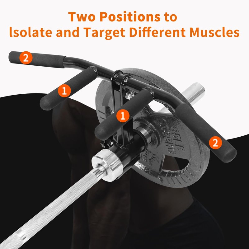 powerfeng T Bar Row Attachment Multi-Grip: T Bar Row Multi-Grip Handle Bar Attachment for 2Inch Olympic Barbell Bar & 1Inch Standard Bar Strength Workout Training