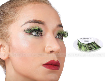 EMILYSTORES Green Fortune Teller Costume Halloween Eye Lashes For Party Looking1 Pairs