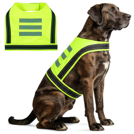 DENTRUN Dog Reflective Vest, High Visibility Safety Vest for Small Medium Large Dogs, Easy-On Adjustable Reflective Jacket for Outdoor Hunting Night Walking Jogging, Bright Green