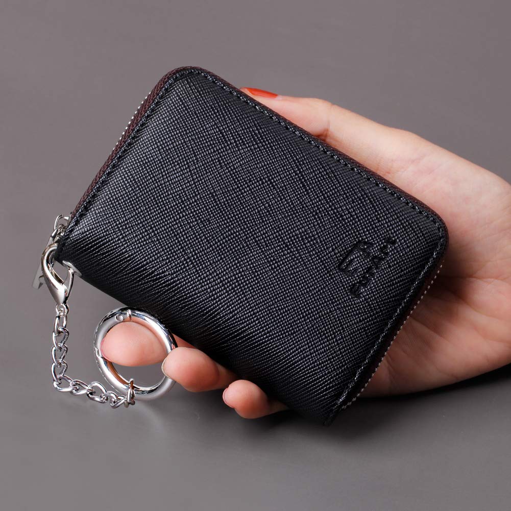 FurArt Zipper Wallet Women, RFID Blocking Credit Card Wallet, Business Card Holder, Compact Size KeyChain Wallet