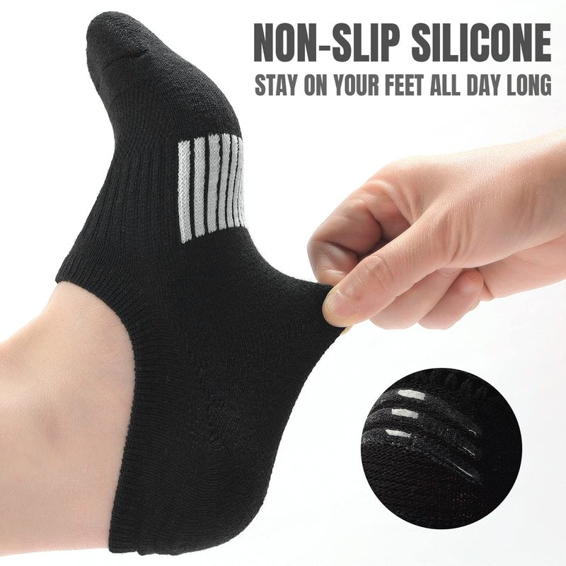 FAYBOX No Show Socks Womens Cushioned Low Cut Invisible Footies for Running Athletic Gym Ankle Socks 6 Pairs
