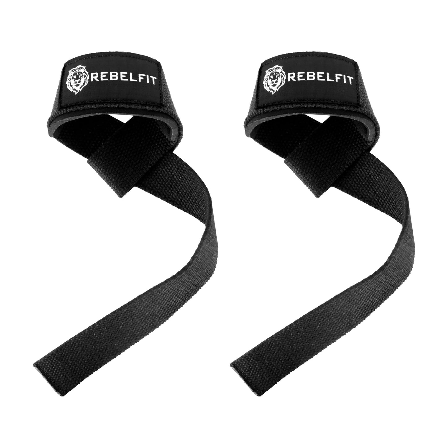 Lifting Wrist Straps For Weight Lifting – 18" Heavy Duty Cotton Lifting Straps for Gym, Deadlifts, Powerlifting, Bodybuilding, Pull Ups & Strength Training (1 Pair) for Men and Women (Black)