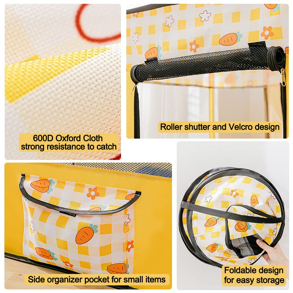 Foldable Pet Playpen Portable Kennel Cage for Puppy Dog Kitten Cat, Indoor/Outdoor Pop up Pet Tent Fence (XL,Pink)
