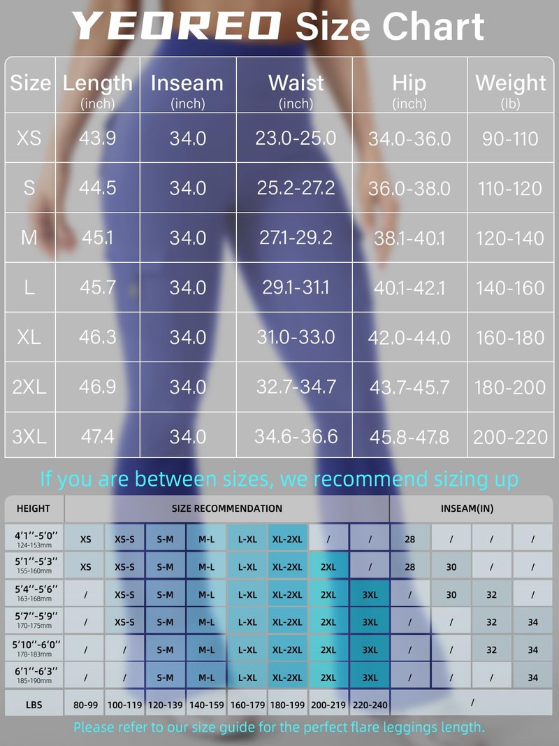 YEOREO CoreFlex Women Workout Flare Leggings with Pockets Hidden Scrunch Cargo Gym Yoga No Front Seam Leggings Dazzling Blue XXL