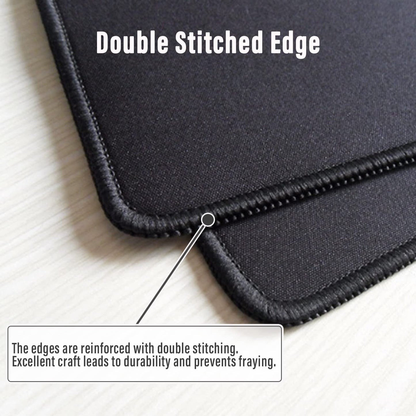 Ovenbird Large Gaming Mouse Pad with Stitched Edges, Minimalist Mountains Desk Mat, Extended XL Mousepad with Anti-Slip Base, Cute Desk Pad for Keyboard and Mouse, 31.5 x 11.8 in, Black and White