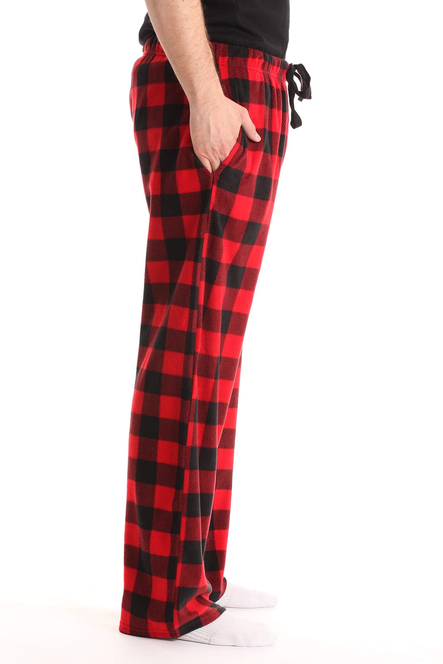 #FollowMe 45902-1A-XXXL Polar Fleece Pajama Pants for Men/Sleepwear/PJs, Red Buffalo Plaid, XXX-Large
