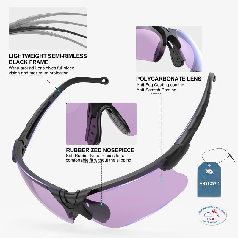 xaegistac Shooting Glasses with Case Anti Fog Hunting Safety Glasses for Adults
