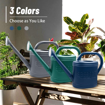 2 Gallon Watering Can, Outdoor Watering Can for Plants, Garden Water Can with Removable Long Spout and Stainless Steel Sprinkler Head, Large Water Can for Greenhouse Flowers Plants (Dark Blue)