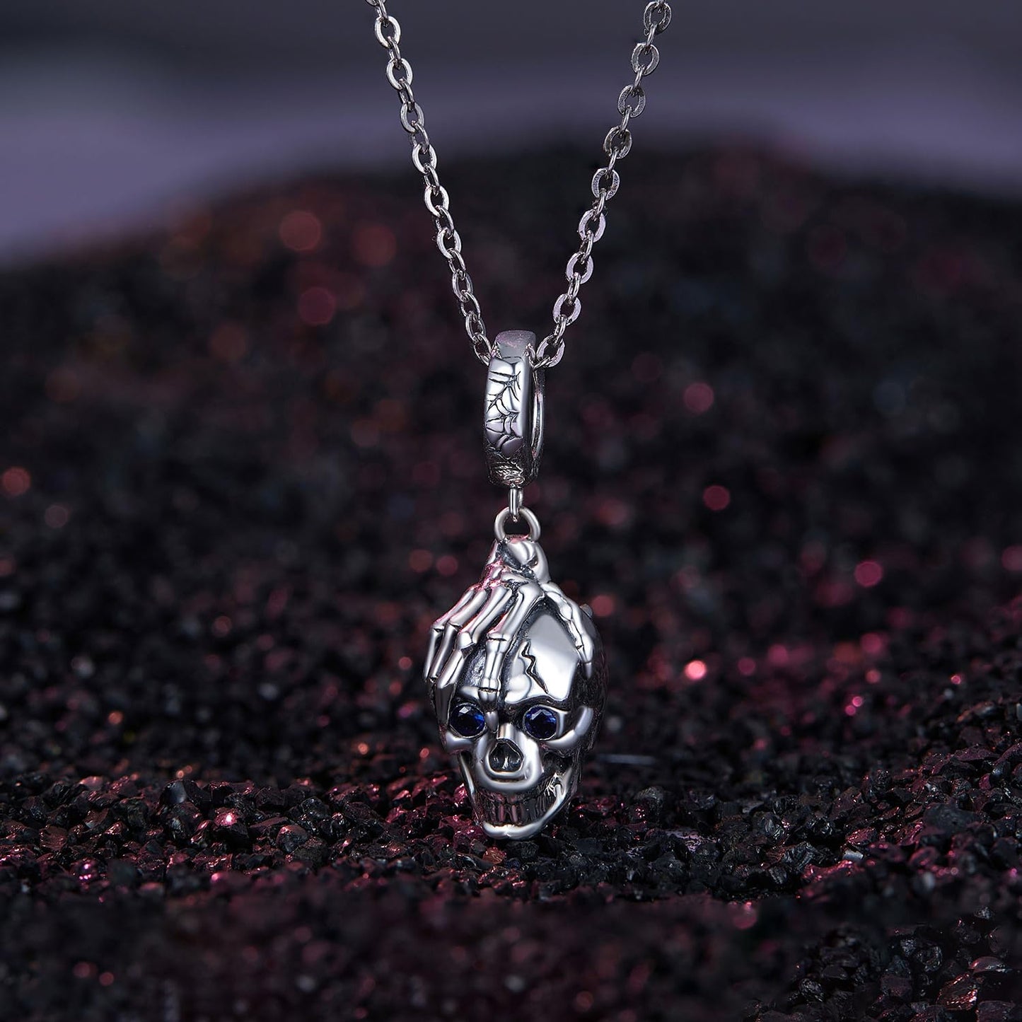 RUKYF 925 Sterling Silver Skull Charms for Bracelet and Charm Necklaces,Womens Bead Charms for Jewelry Making Gift for Women,Halloween Day, Christmas Day,Graduations