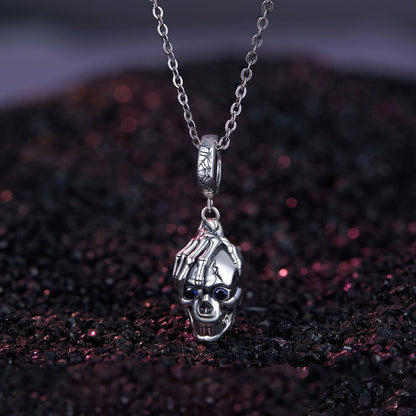 RUKYF 925 Sterling Silver Skull Charms for Bracelet and Charm Necklaces,Womens Bead Charms for Jewelry Making Gift for Women,Halloween Day, Christmas Day,Graduations