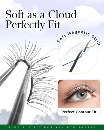 BEYELIAN Magnetic Eyelashes with Applicator Kit, No Glue Needed Reusable Natural Look 3D Lashes, Easy Apply Soft Magnetic Lashes for Eye Makeup (Lightweight & Comfortable)