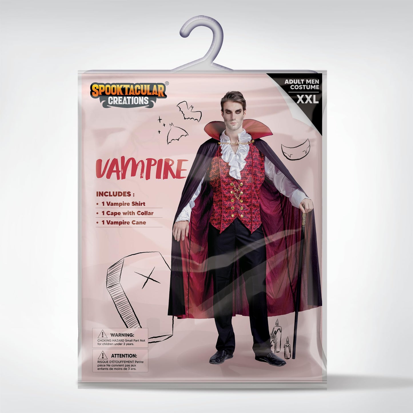 Spooktacular Creations Halloween Men Vampire Costume,Halloween Men's Vampire Cape, Dracula Costume Men
