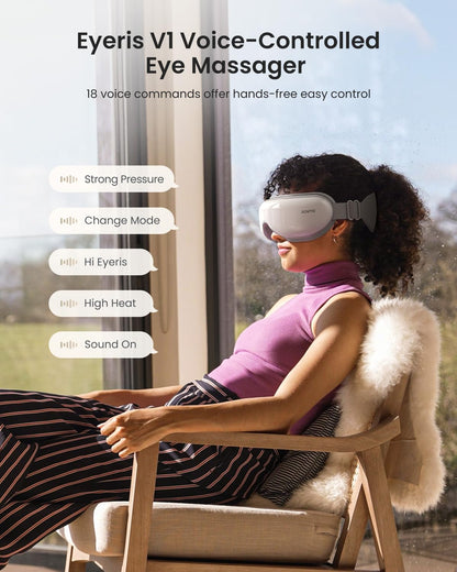 RENPHO Eye Massager with Heat, Valentines Day Gifts for Her Him Birthday Gifts for Women Mom, FSA Eligible HSA Eye Mask for Migraine,Sleep Mask for Dry Eyes Relax, Handheld Massager Eyeris 1