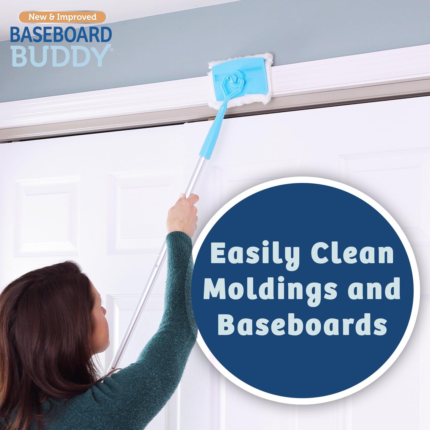 Baseboard Buddy – Baseboard & Molding Cleaning Tool! Includes 1 Baseboard Buddy and 3 Reusable Cleaning Pads, As Seen on TV