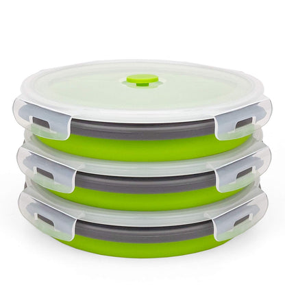 CARTINTS 1200ml Large Collapsible Food Containers Silicone Lunch Containers Silicone Leftover Food Containers, Ideal for Camping Travel, 3Pack