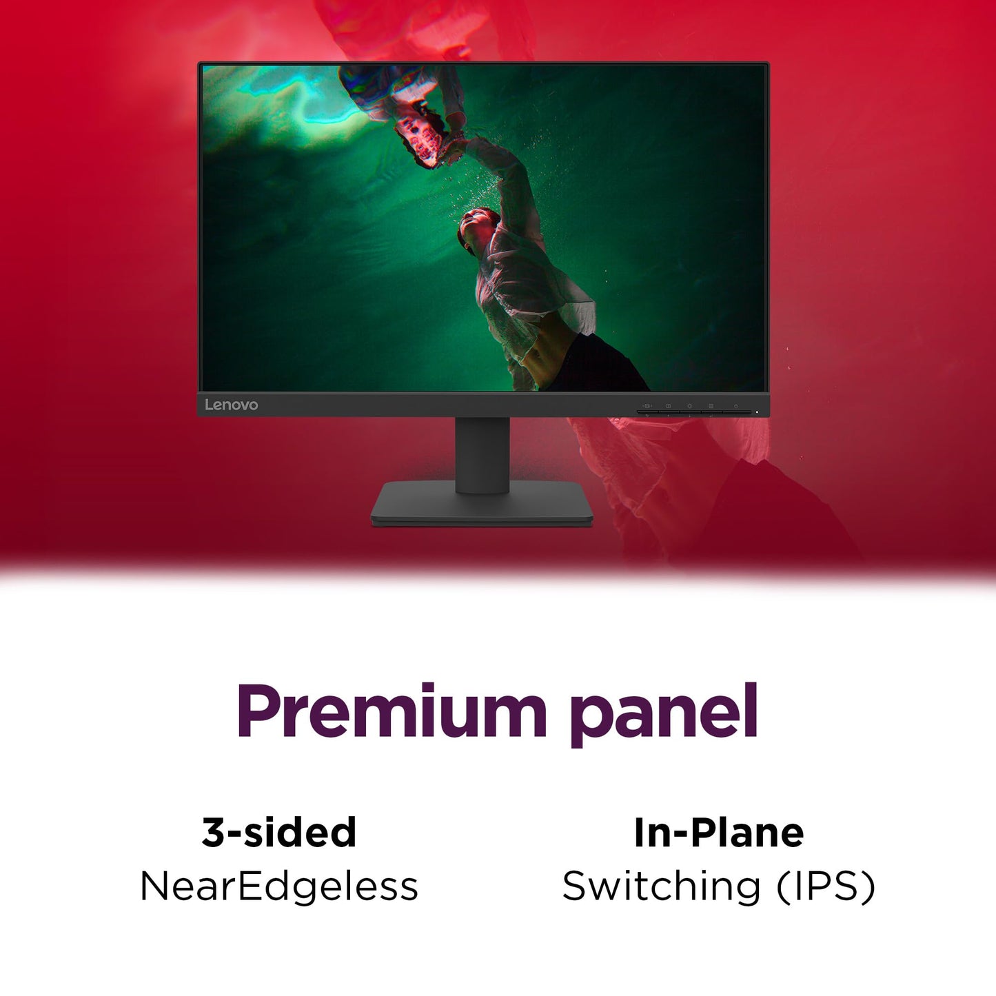 Lenovo L22e-40 Monitor, 21.45” FullHD Resolution, 250 nits Brightness, 75Hz Refresh Rate, AMD FreeSync, HDMI and VGA Ports, Tilt-Adjustable Stand, Natural Low Blue Light, Cloud Grey