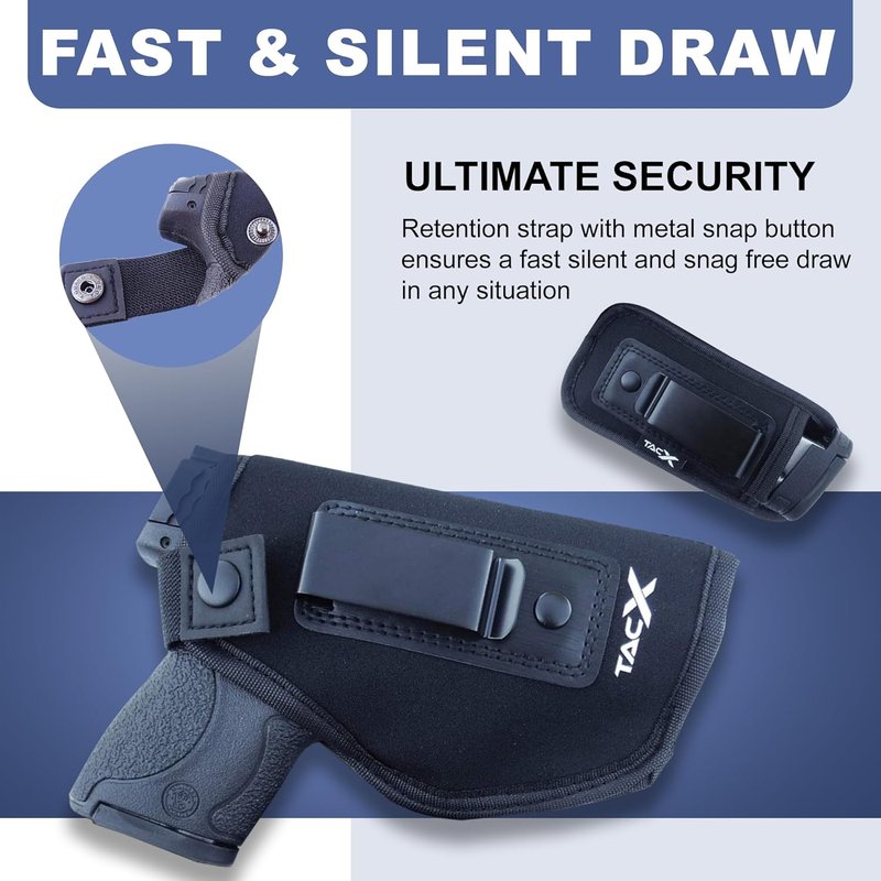 Universal IWB Holster - Concealed Carry Neoprene Bundle for S&W M&P Shield 9/40, 1911, XDS, Taurus, Glock