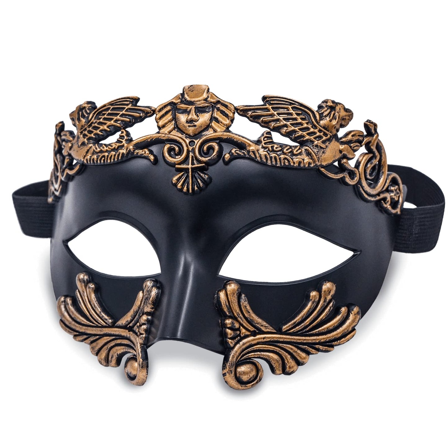 MYSEUNI Masquerade Mask for Men - Roman Greek Venetian Half-face Mask for Mascarade Ball Halloween Party Mardi Gras Masks Costume Accessory