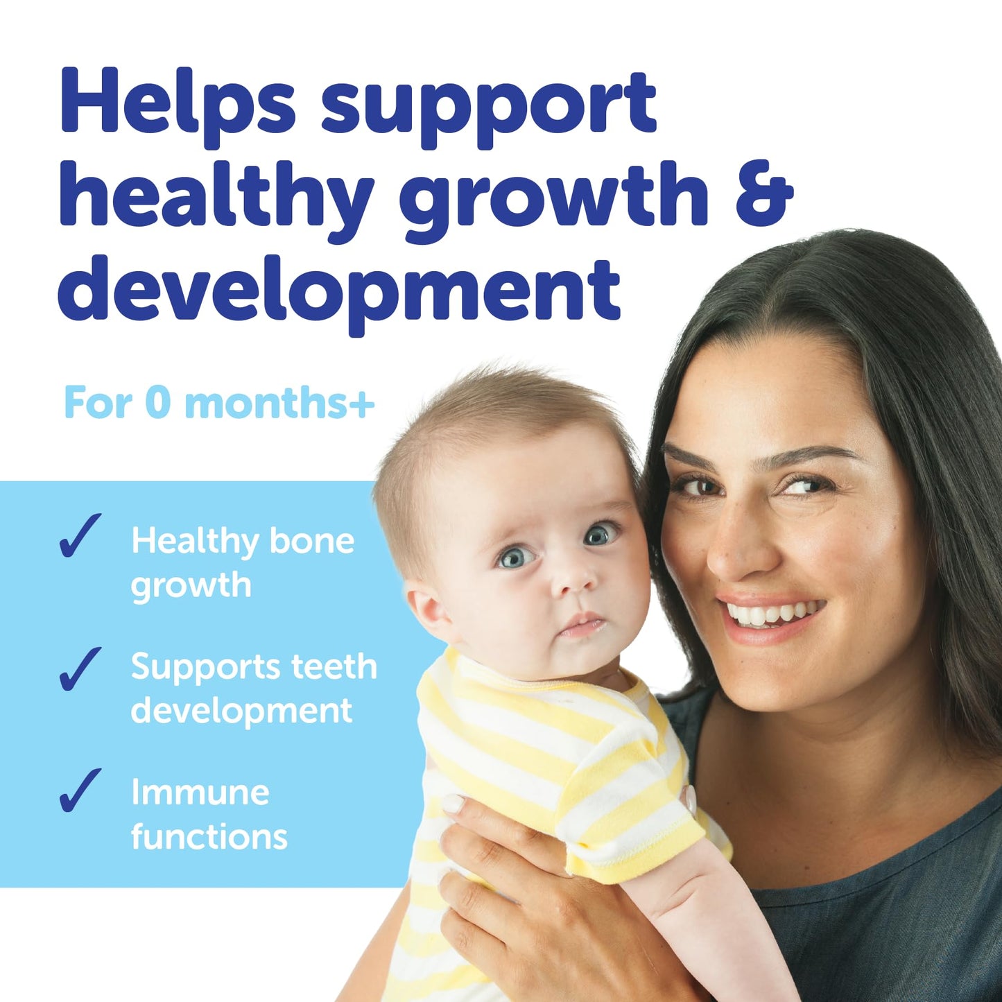 Baby Ddrops 10 µg 60 Drops - Daily Vitamin D3 Supplement for Infants and Young Children - Supports Teeth & Bone Health - No Preservatives, No Taste, Non-GMO, Allergy-Friendly.