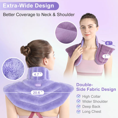 SuzziPad Microwave Heating Pad for Neck and Shoulders, Weighted Shoulder Wrap to Reduce Discomfort, Heated Wraps with Herbal Aromatherapy, Moist Heat Warmer Hot & Cold Compress