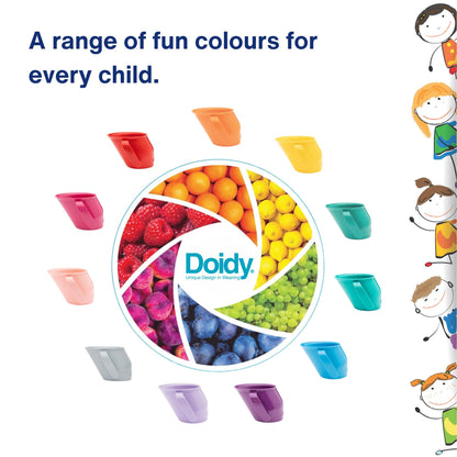 Doidy Cup Free Flow Toddler Cup | Trainer Sippy Cup (No Valve or Spout) | 3+ Months | Open Beaker with Handles for Easy Drinking | BPA-Free | 200 ml (7oz) | Blue
