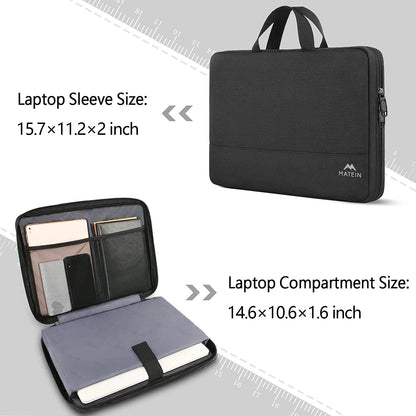 MATEIN Laptop Bag 15.6 Inch, TSA Laptop Case13,14,15.6 Inch for Men, Water Resistant with Pockets and Compartments Compatible with Acer HP Notebook MacBook,Gift for Women Man, Black.