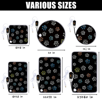 furrybaby Pet Heating Pad, Waterproof Dog Heating Pad Mat for Cat with Durable Anti-Bite Tube Indoor for Puppies Dogs Cats (1 Pack Black, 17 X 17in, Temp Adjustable)