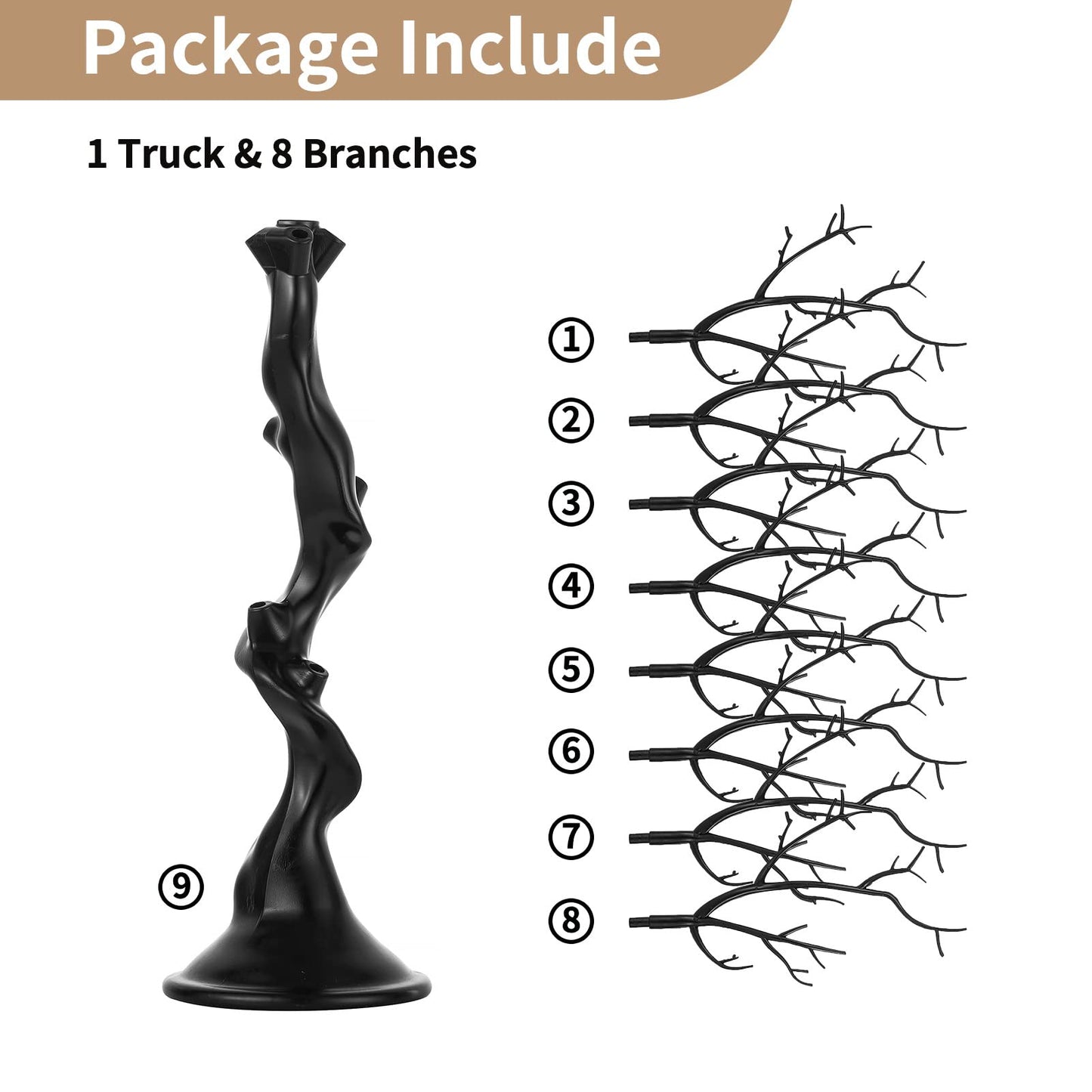 NUPTIO Black Artificial Halloween Tree: 22.8in Tall Christmas Ornament Display Manzanita Fake Trees Decorative Faux Twig Branches Indoor for Wedding Table Centerpieces Easter Birthday Party Decor