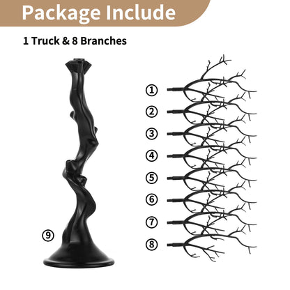 NUPTIO Black Artificial Halloween Tree: 22.8in Tall Christmas Ornament Display Manzanita Fake Trees Decorative Faux Twig Branches Indoor for Wedding Table Centerpieces Easter Birthday Party Decor