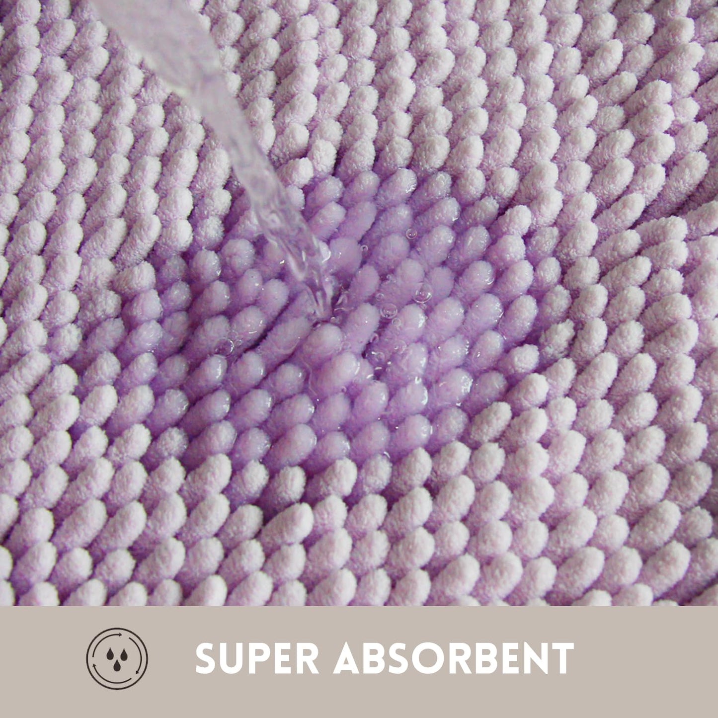Flotstiga Bathroom Rugs Chenille, Extra Thick and Absorbent, Non-Slip, Machine Washable, Dry Quckily, Soft Cozy Plush, Used Under Shower Bathtub and Sink, Bath Mat Sets Lavender