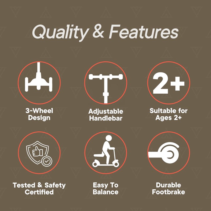 Camo Mini 3 Wheel Scooter for Kids – Lean-to-Steer with LED Light-Up Wheels, Adjustable Handlebar, Wide Anti-Slip Deck, Smooth PU Wheels, Rear Foot Brake – Toddler Scooter for Ages 2+