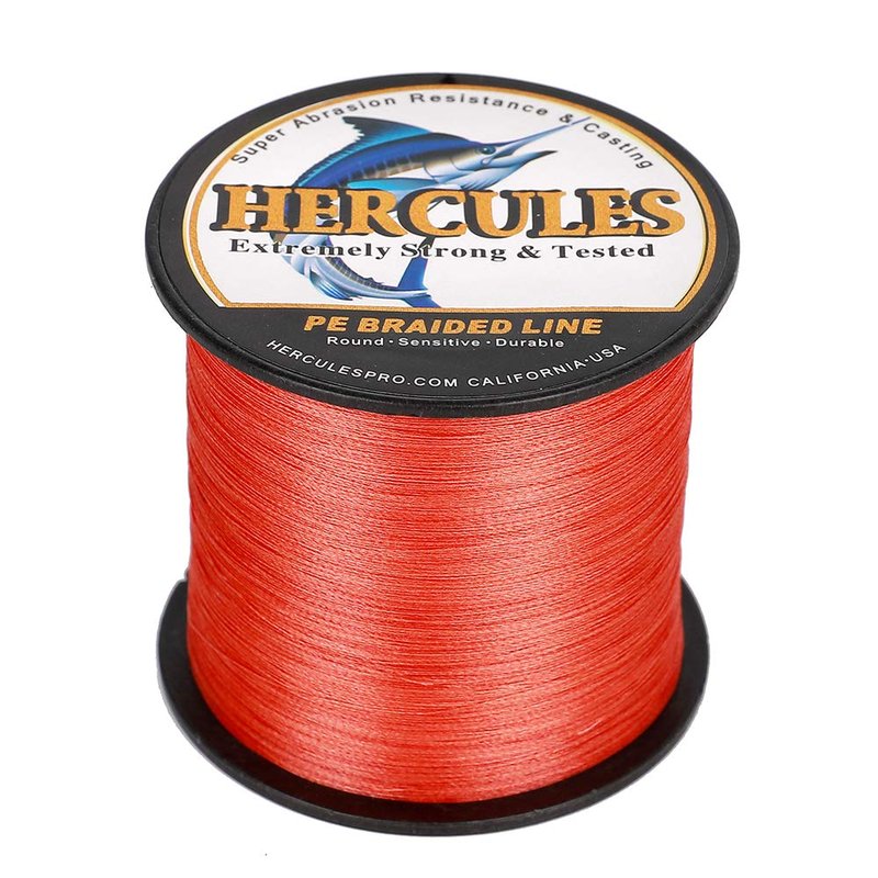 HERCULES Super Cast 300M 328 Yards Braided Fishing Line 60 LB Test for Saltwater Freshwater PE Braid Fish Lines Superline 8 Strands - Red, 60LB (27.2KG), 0.40MM