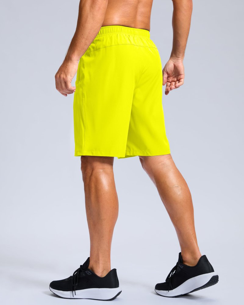 G Gradual Men's Athletic Running Shorts with Zipper Pockets Quick Dry 7"/ 5"/ 9" Workout Gym Shorts for Basketball Hiking(Fluorescent Yellow,9S)