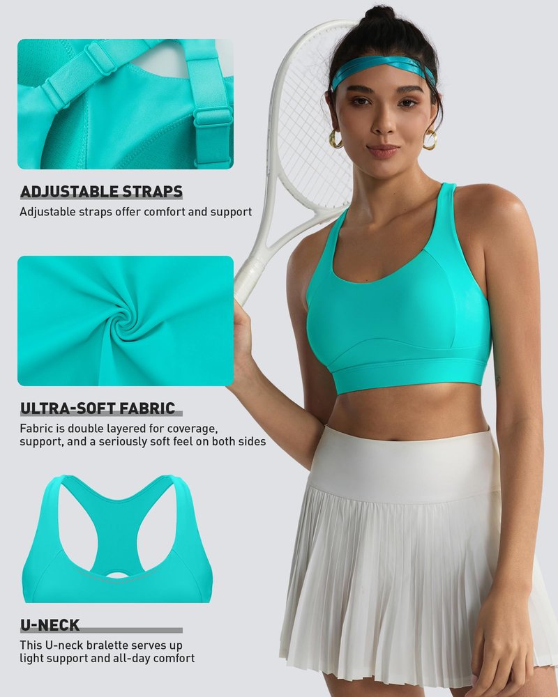 RUNNING GIRL High Impact Sports Bras for Women, Adjustable Straps Green Sports Bra High Support Molded Cup Racerback Workout Bra(WX3143 Bright Green S)