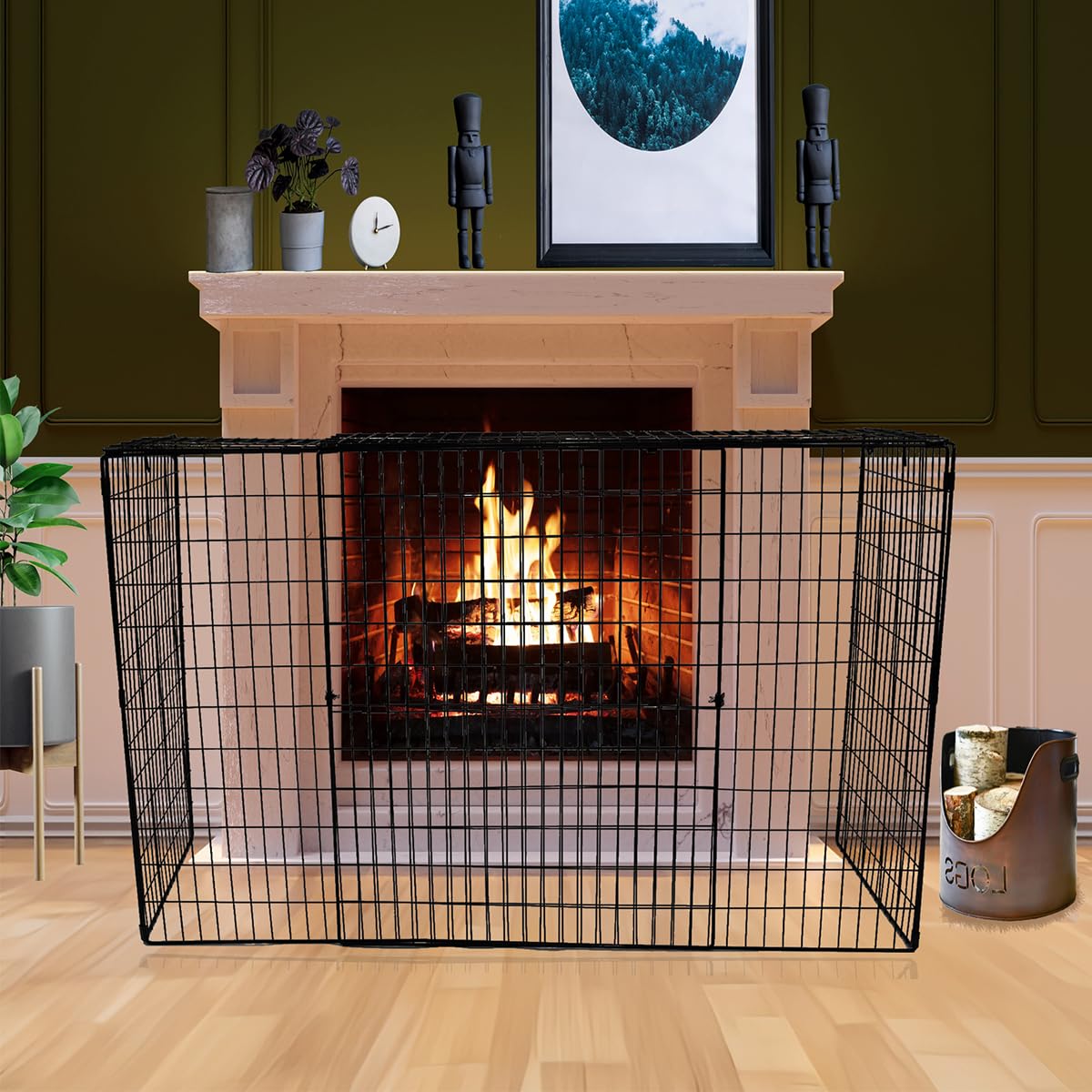 Safetots Original Fireguard, Premium Child & Pet Safety Barrier for Fireplaces, Adjustable 84.5cm - 155cm Width, Easy Install, Baby and Toddler Safety Fire Guard