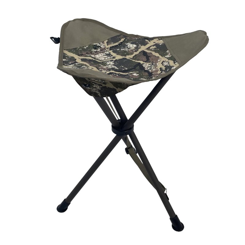 Black Sierra Folding Hunting Stool with Shoulder Strap, Lightweight Collapsible Tripod Seat, Steel Frame Supports 225 lbs, Portable Foldable Chair for Hunting Blind, Fishing, Hiking, Travel