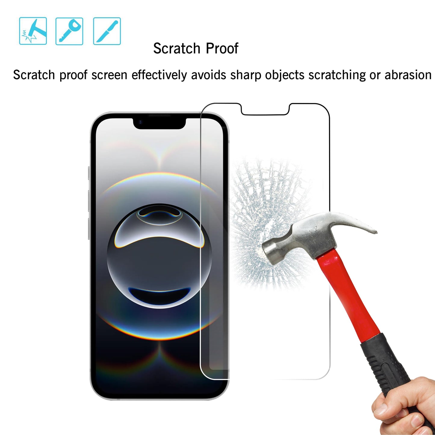 Ailun Screen Protector for iPhone 16 / iPhone 15 / iPhone 15 Pro [6.1 Inch] Display 3 Pack Tempered Glass, Dynamic Island Compatible, Case Friendly [Not for iPhone 16 Pro 6.3 Inch].