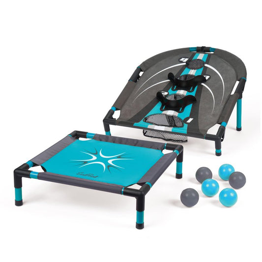 EastPoint Spring Fling Bounce Game - Single Target Set, Black/Blue - 20-Inch Trampoline for Backyard Games - Scoring Target for Outdoor Play for Adults & Family - Compact Organizer for Camping Set