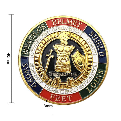 Armor of God Challenge Coin,Prayer Coin Collector's Medallion