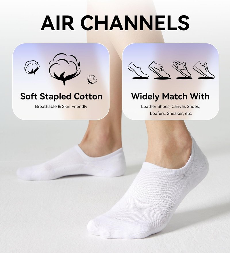 FITRELL No Show Socks Womens and Men - Athletic Cushioned Low Cut Ankle Socks Invisible Non-slip Liner Running, 8 Pairs Basic Black+White, Small
