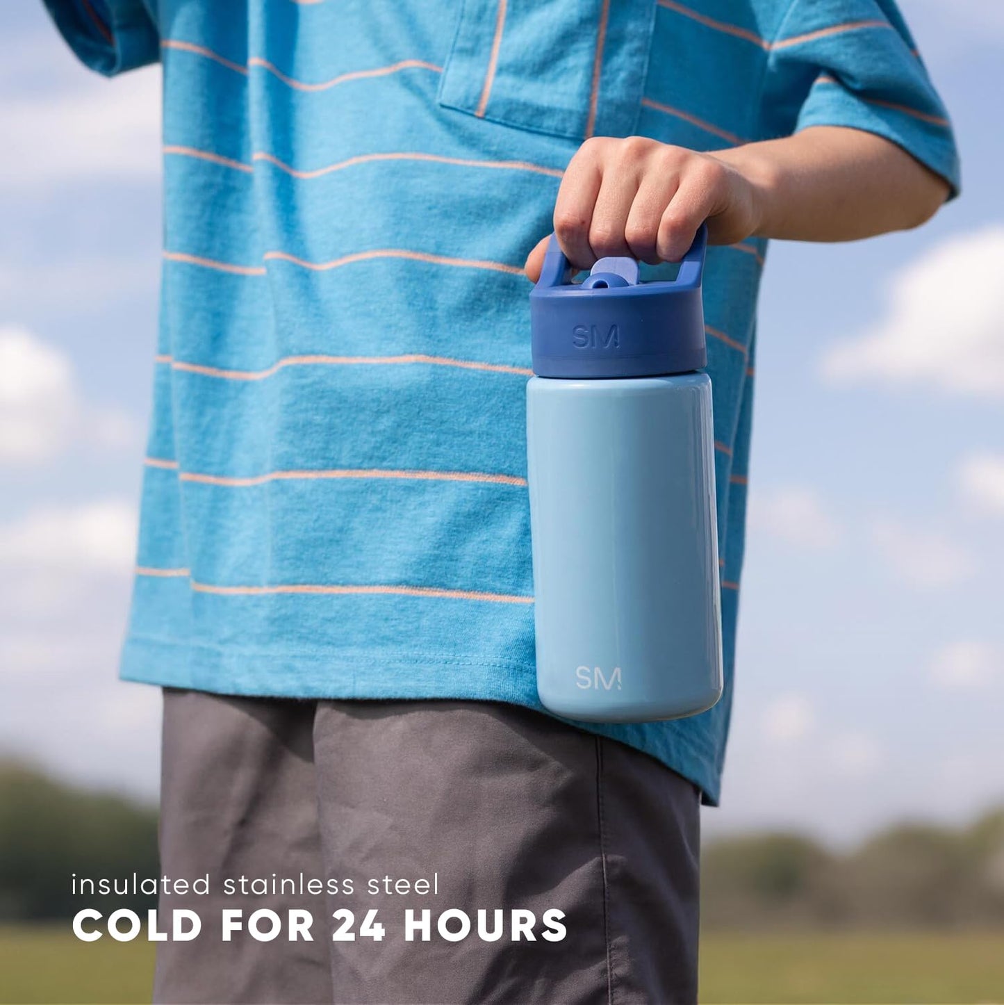 Simple Modern Kids Summit Water Bottle with Straw Lid | Transformers 18oz Stainless Steel Cup Insulated Tumbler for Boys, School | Transformer Block Nation