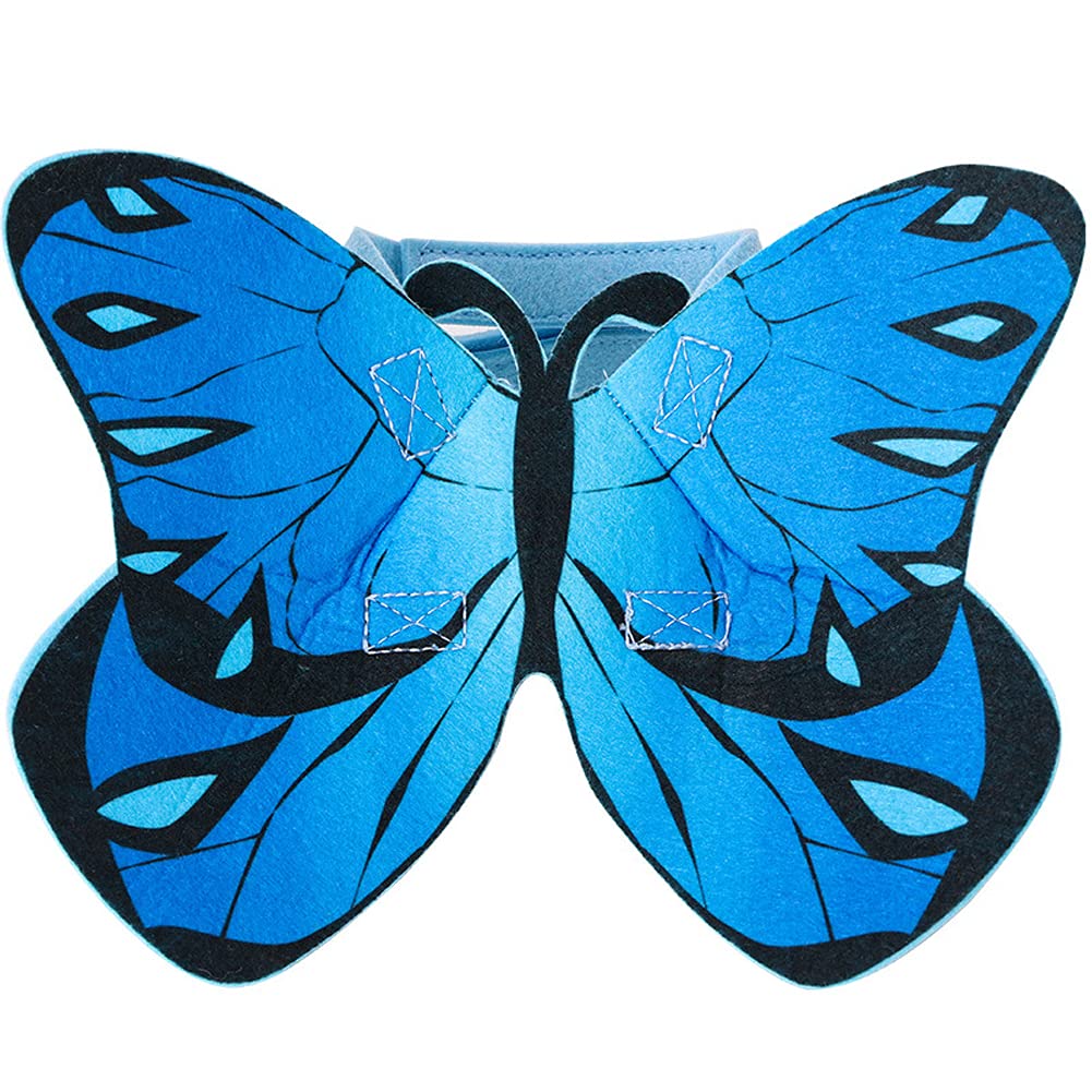 Cat Dog Butterfly Costume Wings for Halloween Party Decoration, Halloween Dog Cat Costume, Puppy Cat Dress Up Accessories (Blue)